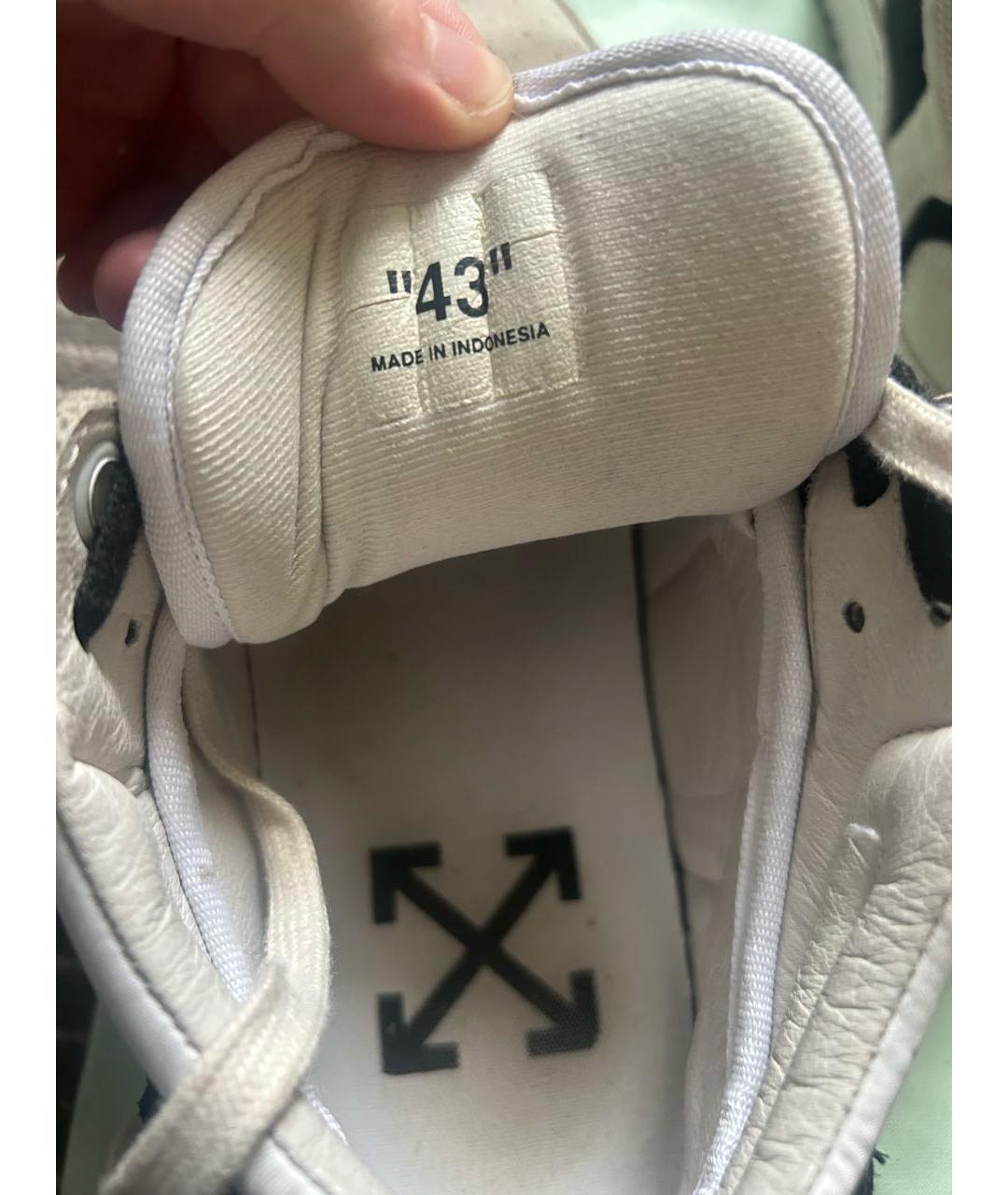 OFF-WHITE Белые замшевые высокие кроссовки / кеды, фото 7