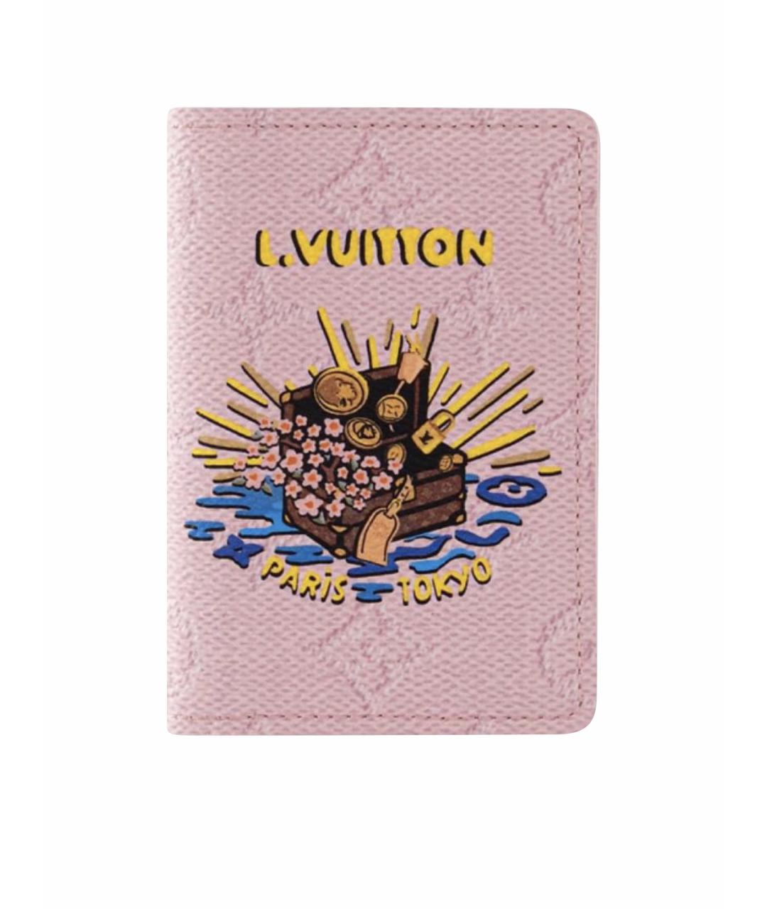 LOUIS VUITTON Розовый кожаный кардхолдер, фото 1
