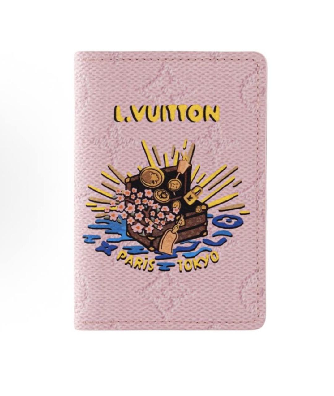 LOUIS VUITTON Розовый кожаный кардхолдер, фото 4