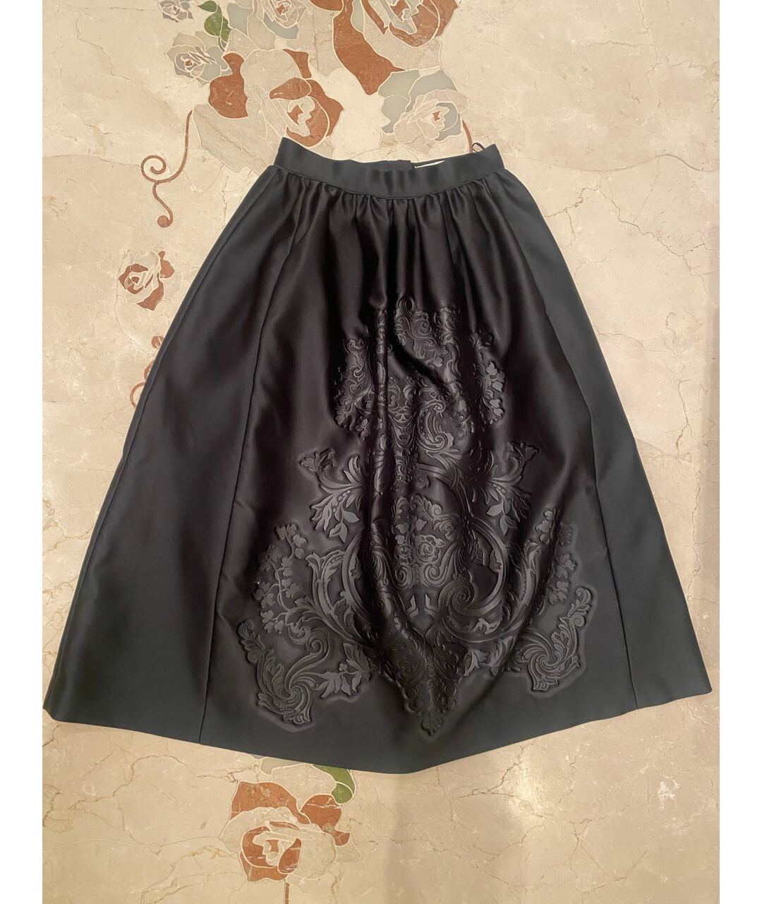 FENDI Черная полиэстеровая юбка миди, фото 6