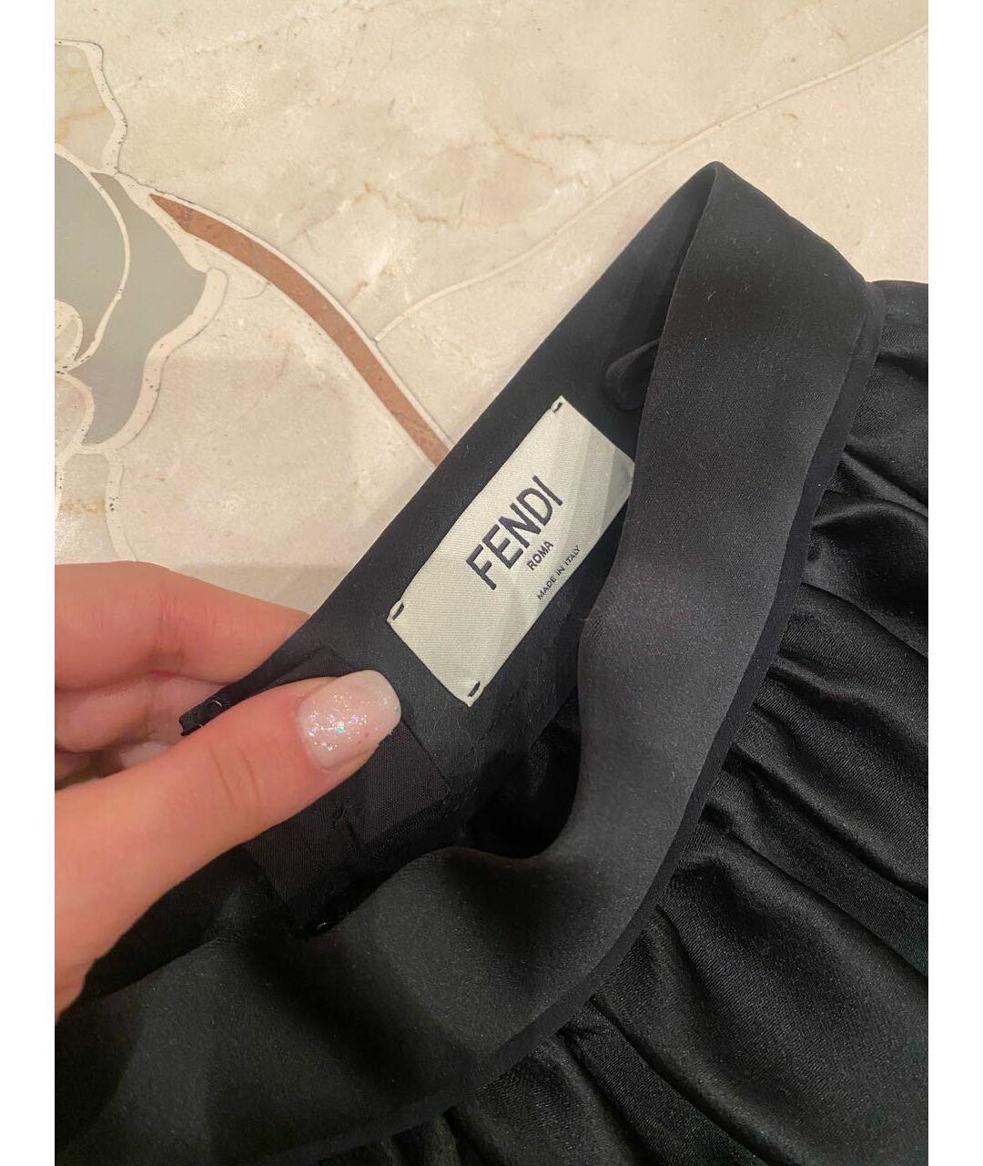 FENDI Черная полиэстеровая юбка миди, фото 2