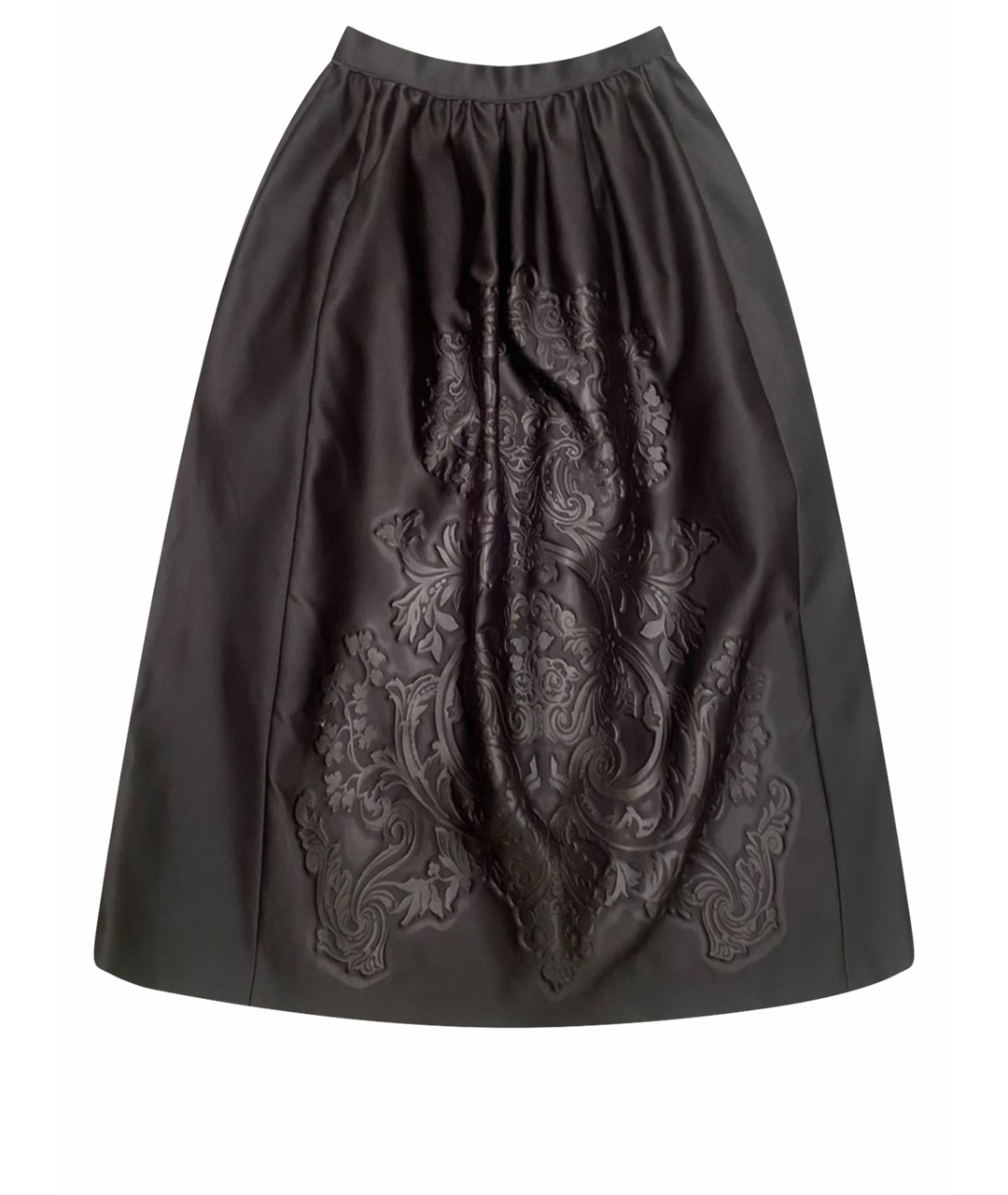 FENDI Черная полиэстеровая юбка миди, фото 1