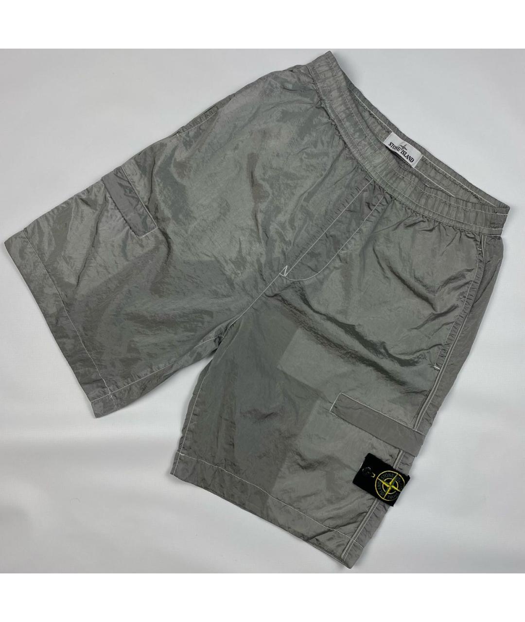 STONE ISLAND Серебряные шорты, фото 2