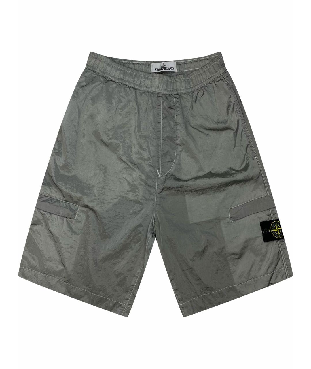 STONE ISLAND Серебряные шорты, фото 1