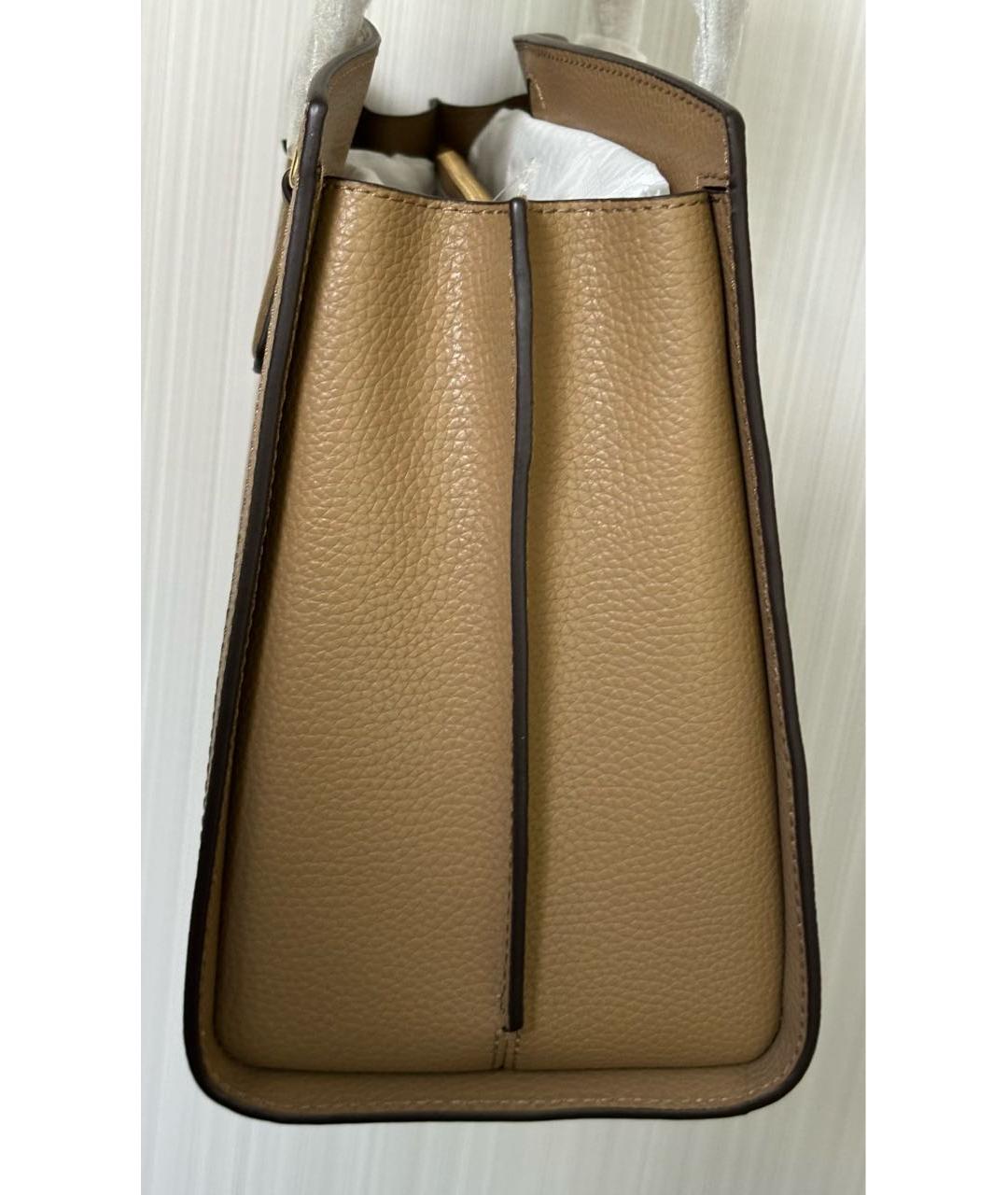 MICHAEL KORS Бежевая кожаная сумка тоут, фото 6