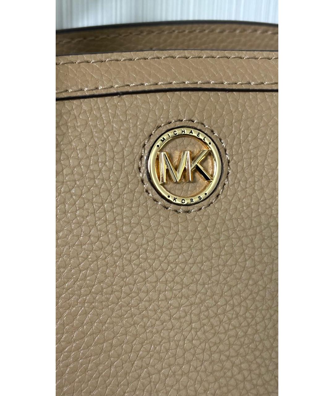 MICHAEL KORS Бежевая кожаная сумка тоут, фото 5