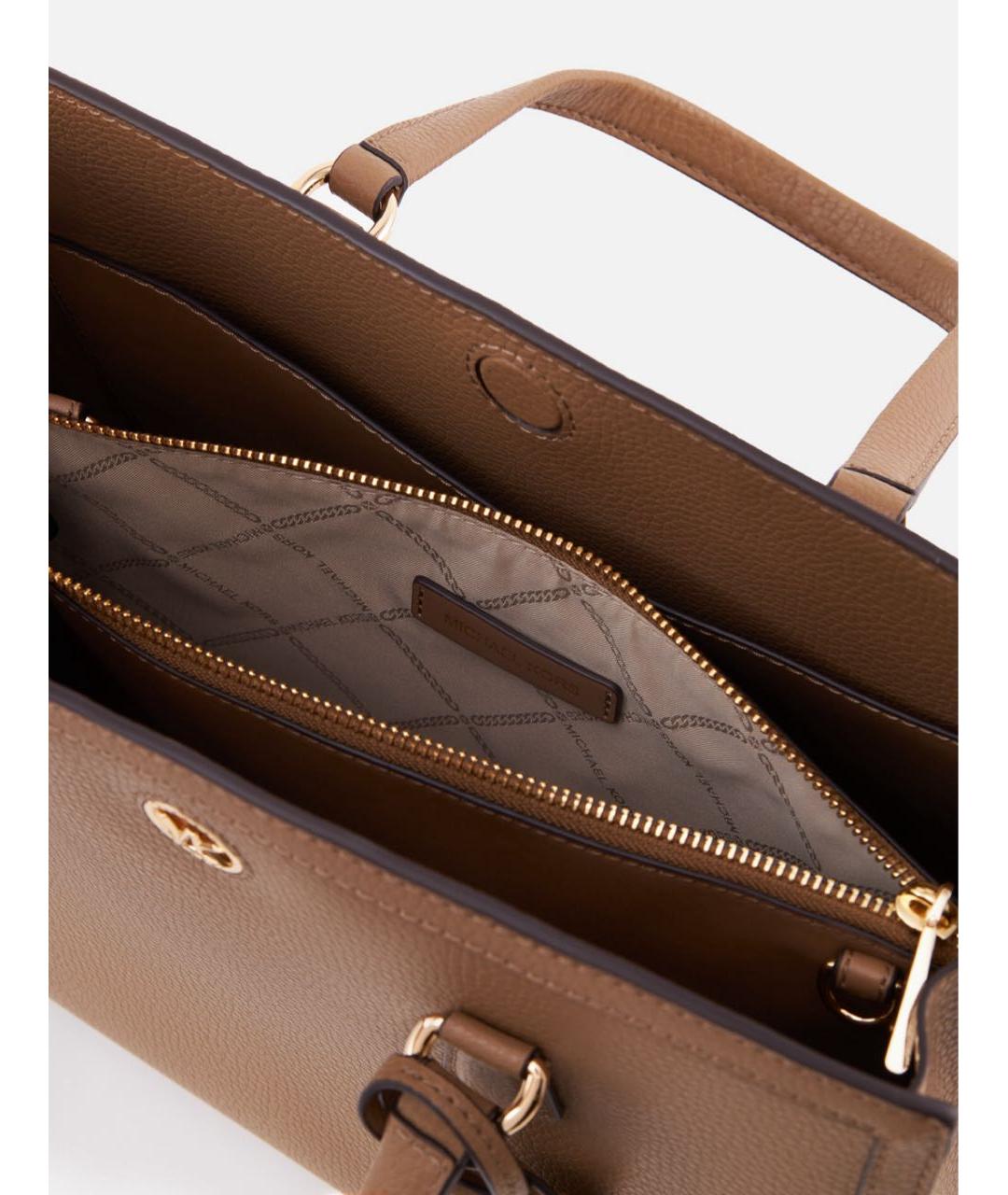 MICHAEL KORS Бежевая кожаная сумка тоут, фото 3