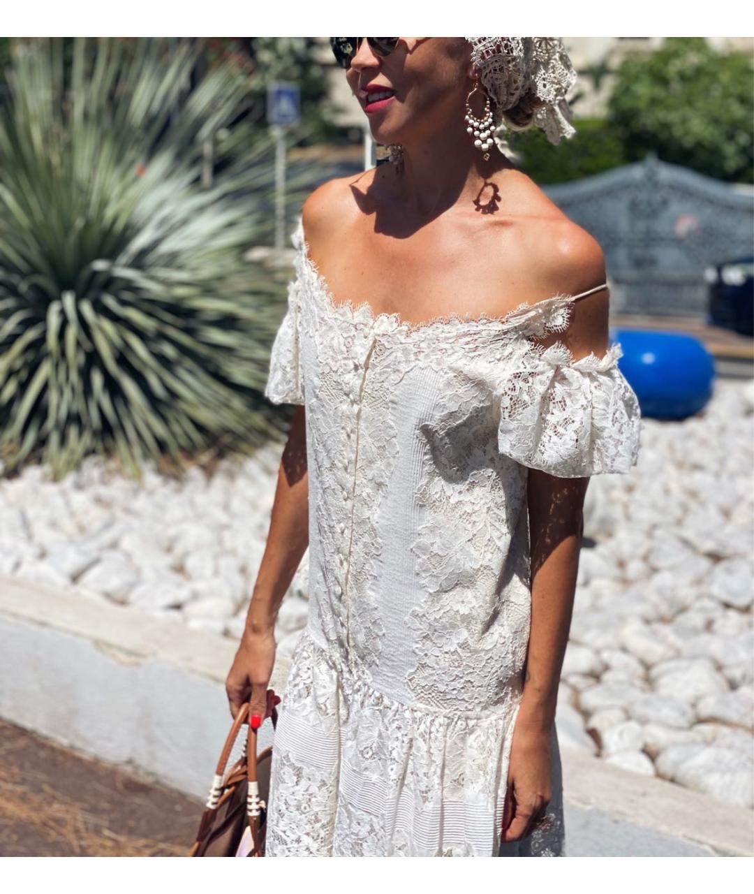 ERMANNO SCERVINO Белое хлопковое платье, фото 8