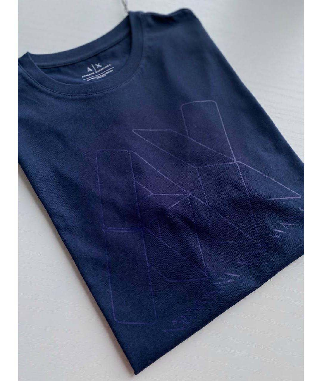 ARMANI EXCHANGE Темно-синяя хлопковая футболка, фото 3