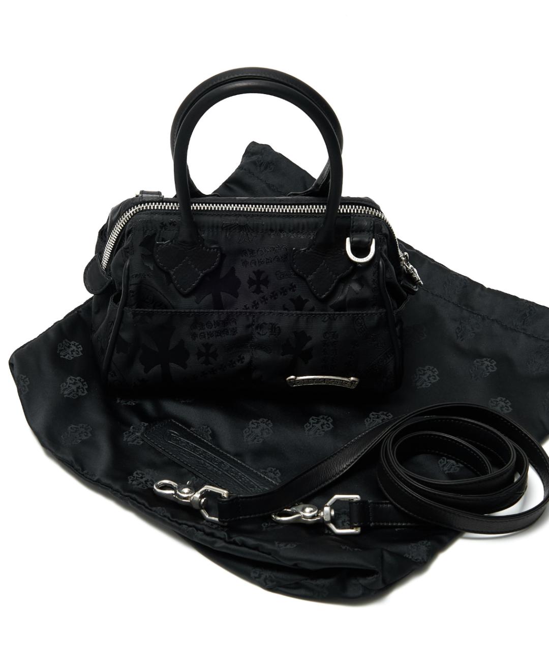 CHROME HEARTS Черная кожаная сумка с короткими ручками, фото 6