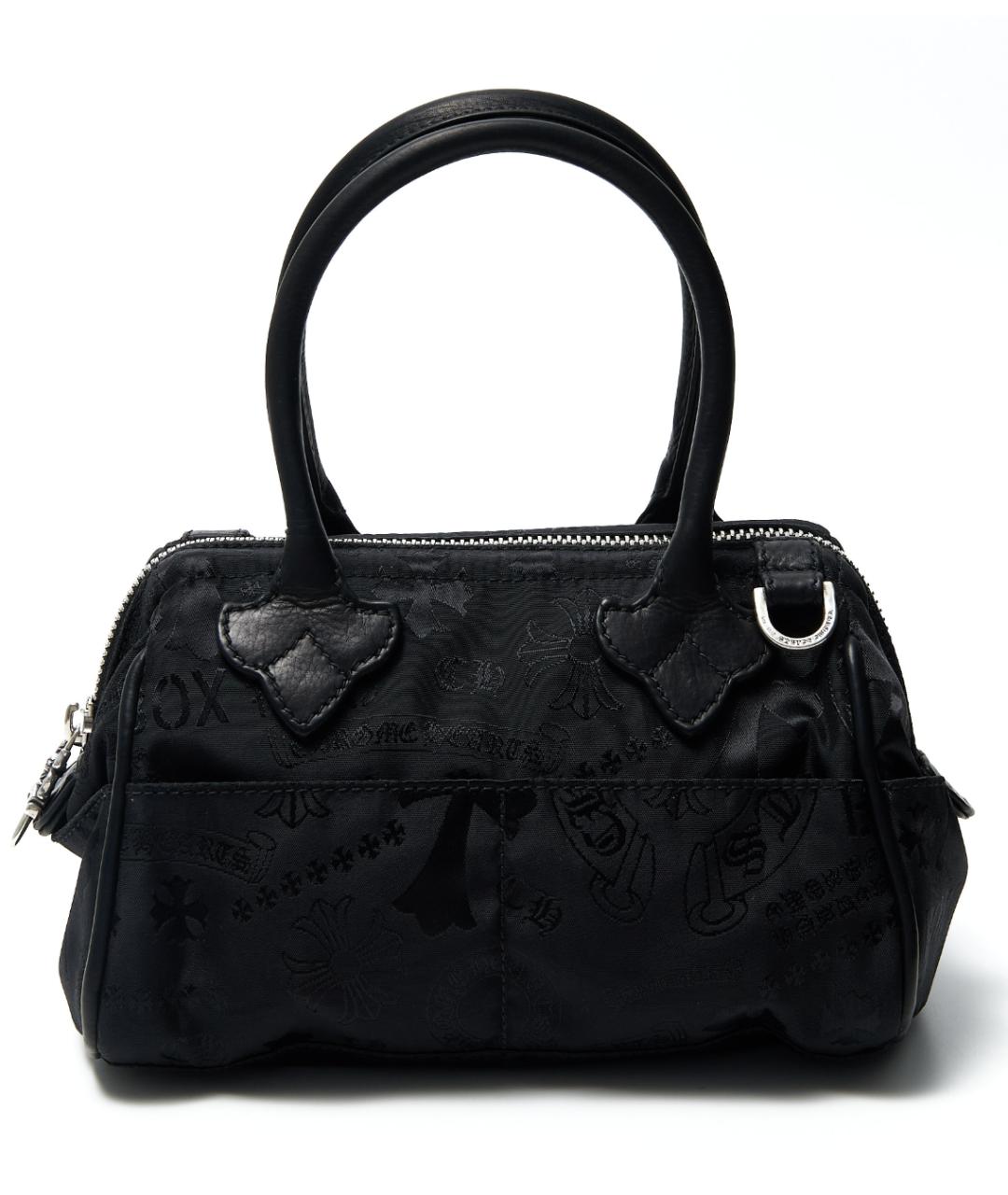CHROME HEARTS Черная кожаная сумка с короткими ручками, фото 3