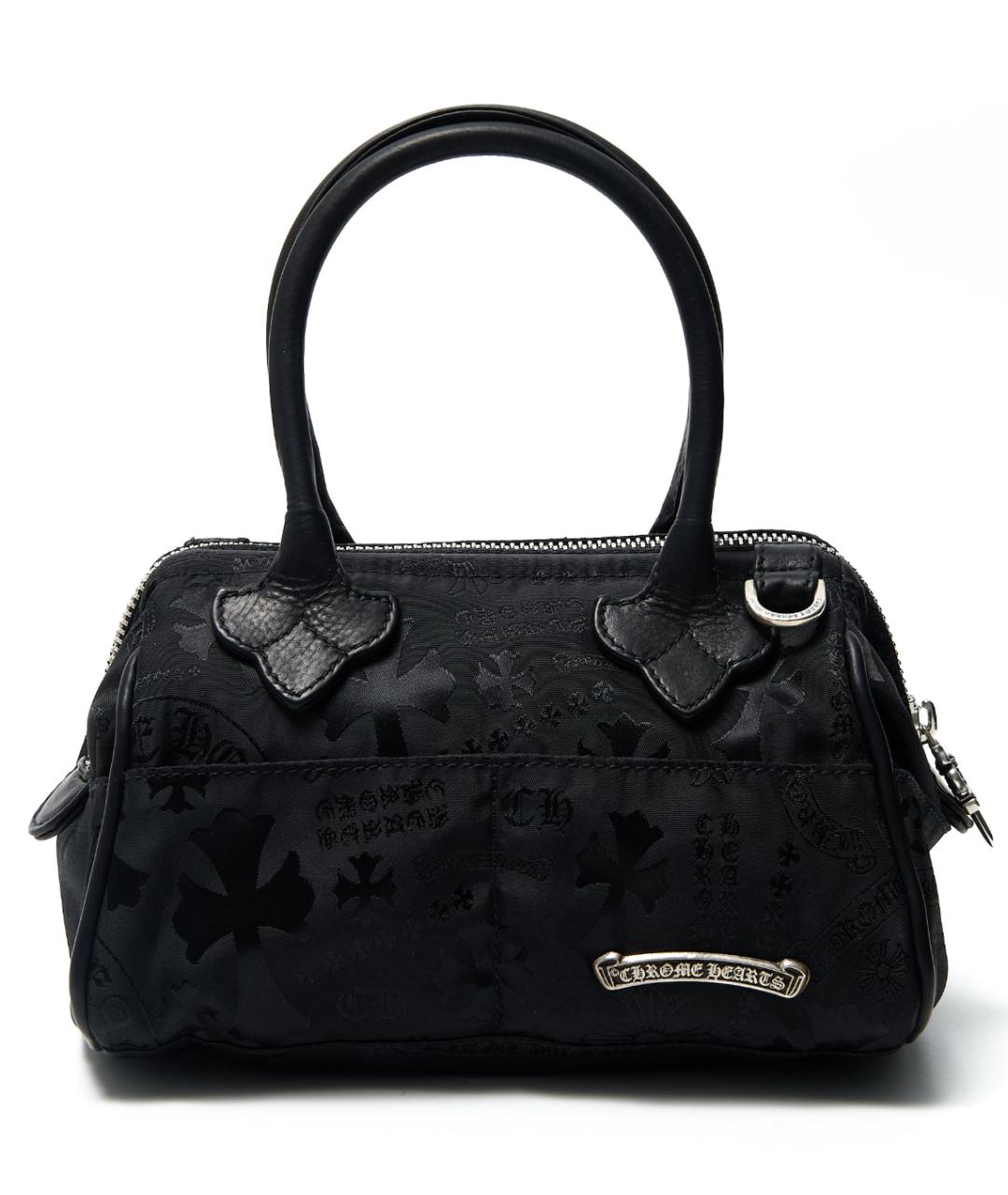 CHROME HEARTS Черная кожаная сумка с короткими ручками, фото 7