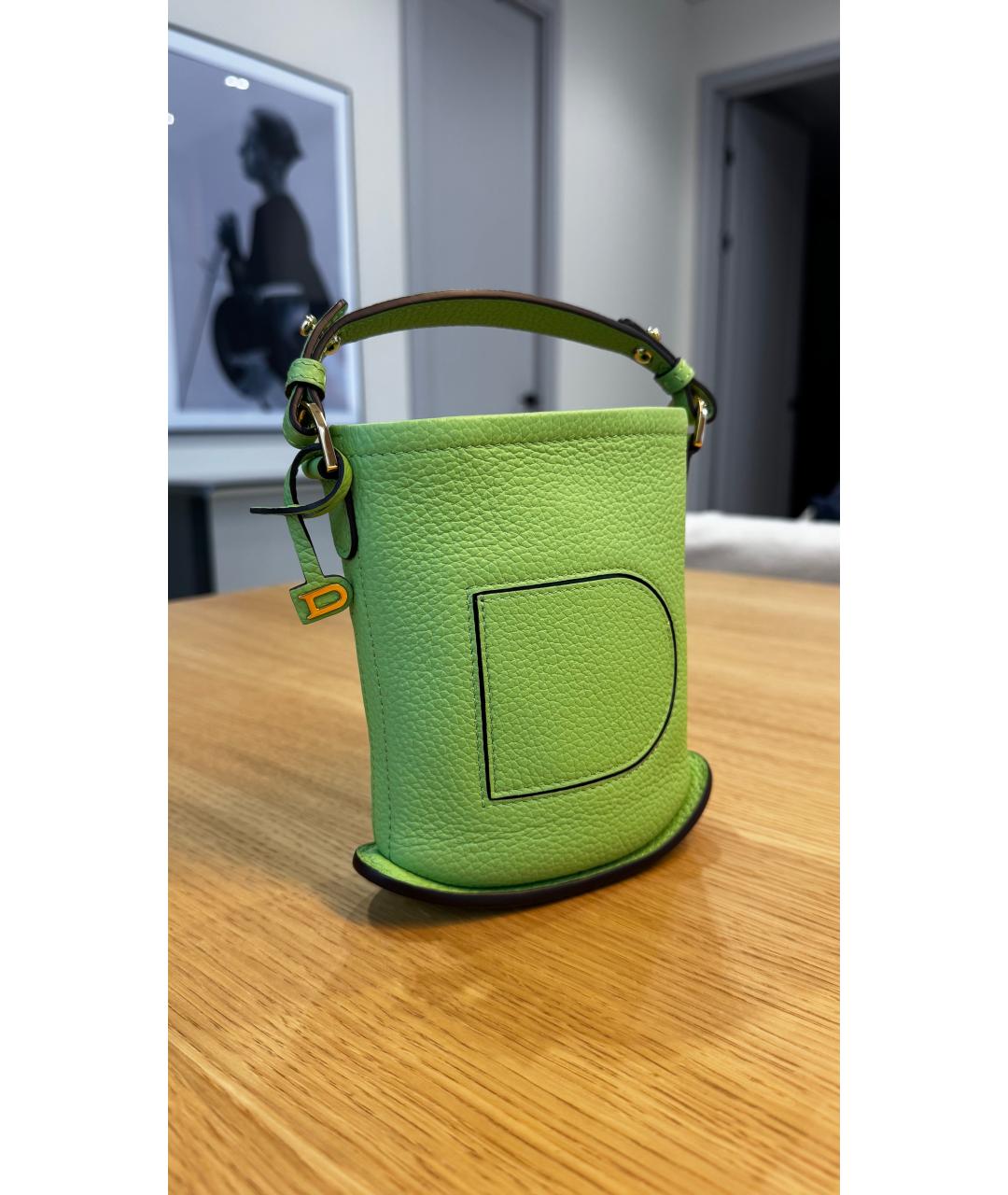 DELVAUX Зеленая кожаная сумка через плечо, фото 2