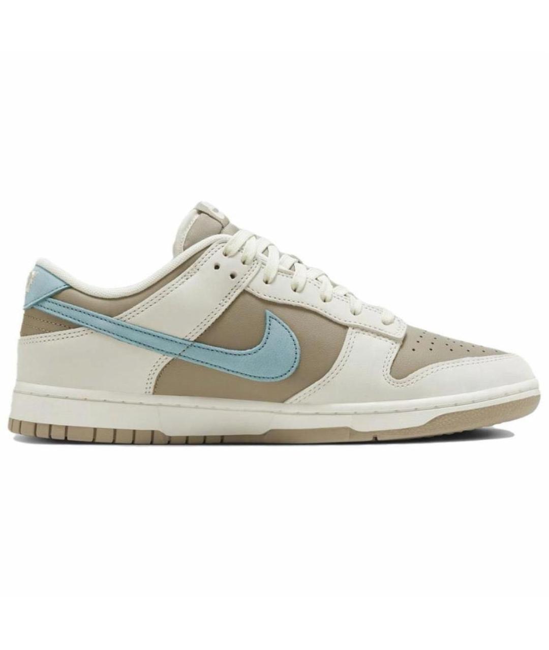 NIKE Бежевые кожаные низкие кроссовки / кеды, фото 5