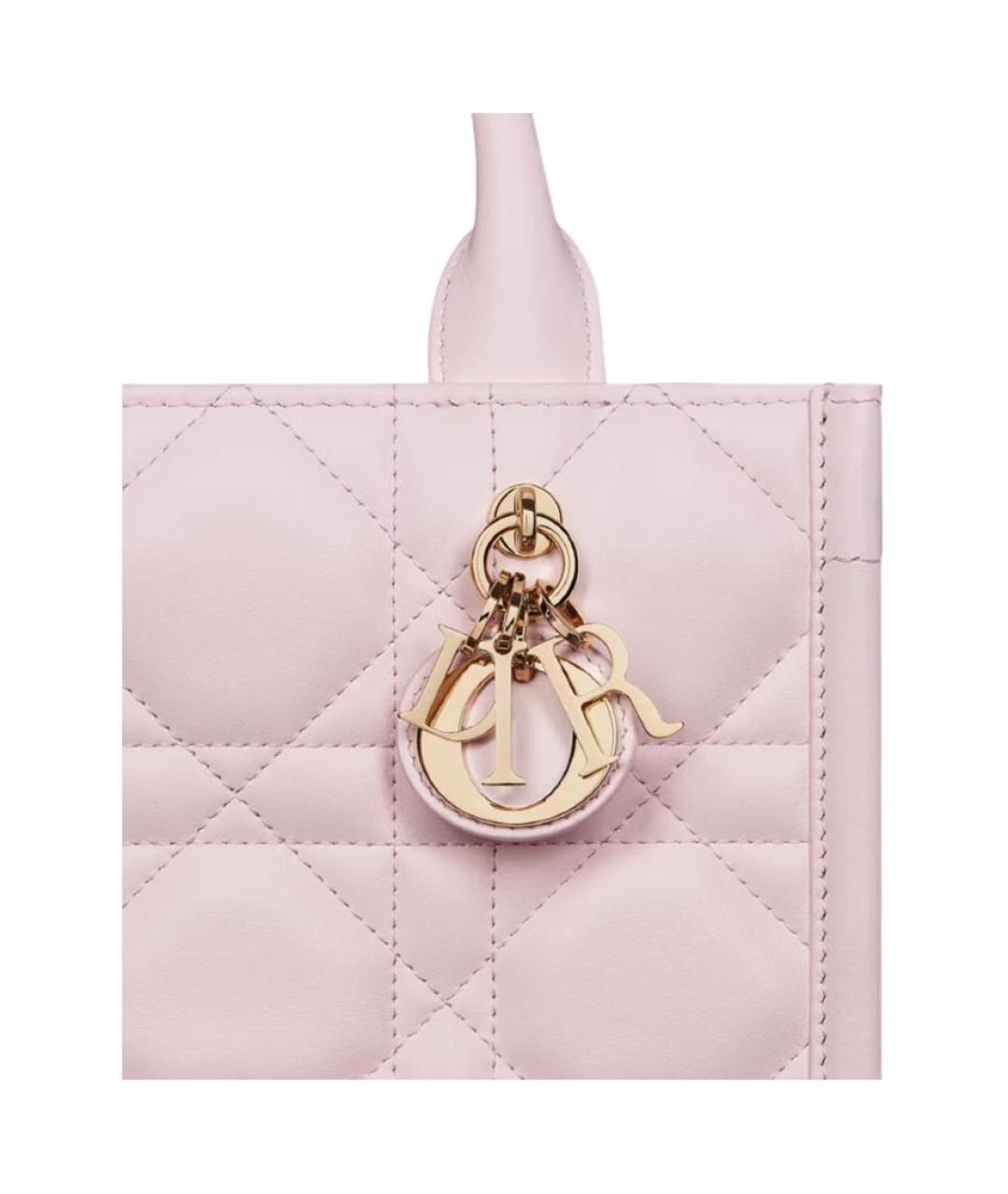 CHRISTIAN DIOR Розовая кожаная сумка с короткими ручками, фото 5