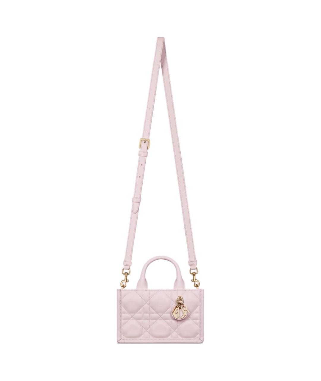 CHRISTIAN DIOR Розовая кожаная сумка с короткими ручками, фото 2