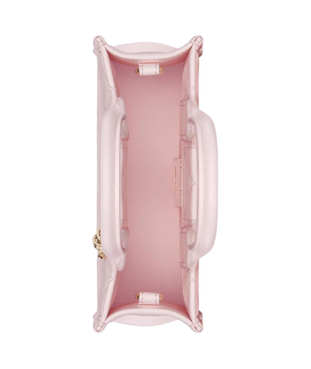 CHRISTIAN DIOR Розовая кожаная сумка с короткими ручками, фото 4