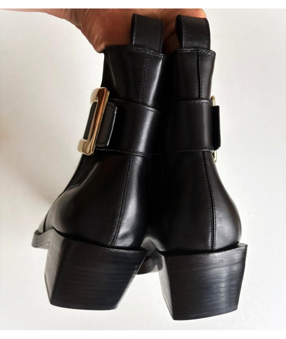 ROGER VIVIER Черные кожаные ботильоны, фото 7