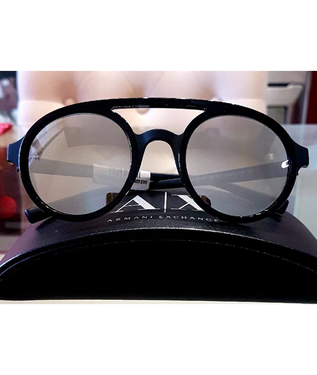 EMPORIO ARMANI Черные металлические солнцезащитные очки, фото 5