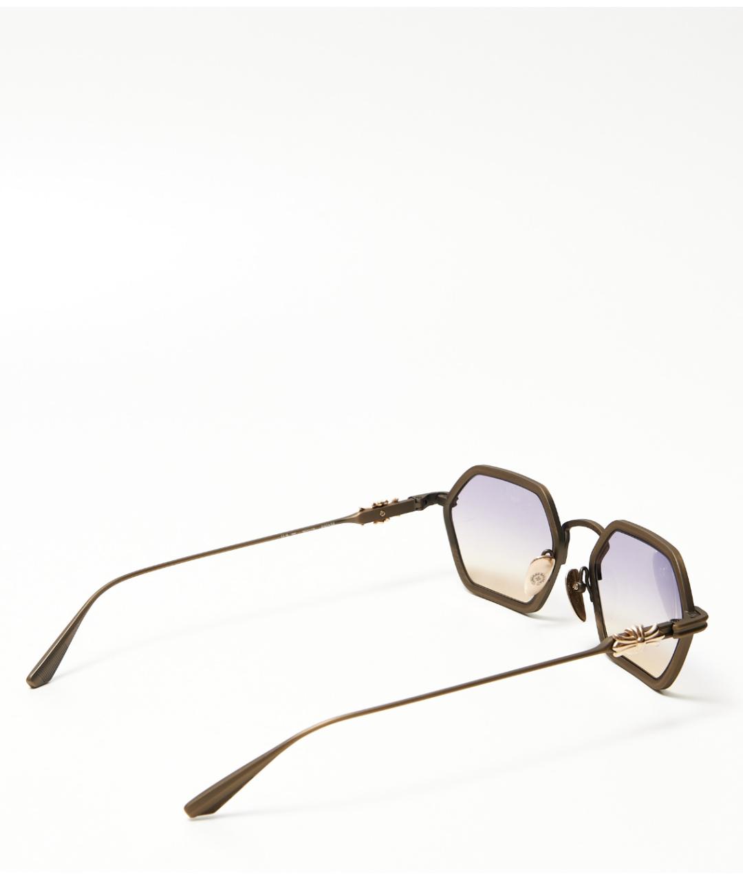 CHROME HEARTS Золотые металлические солнцезащитные очки, фото 3