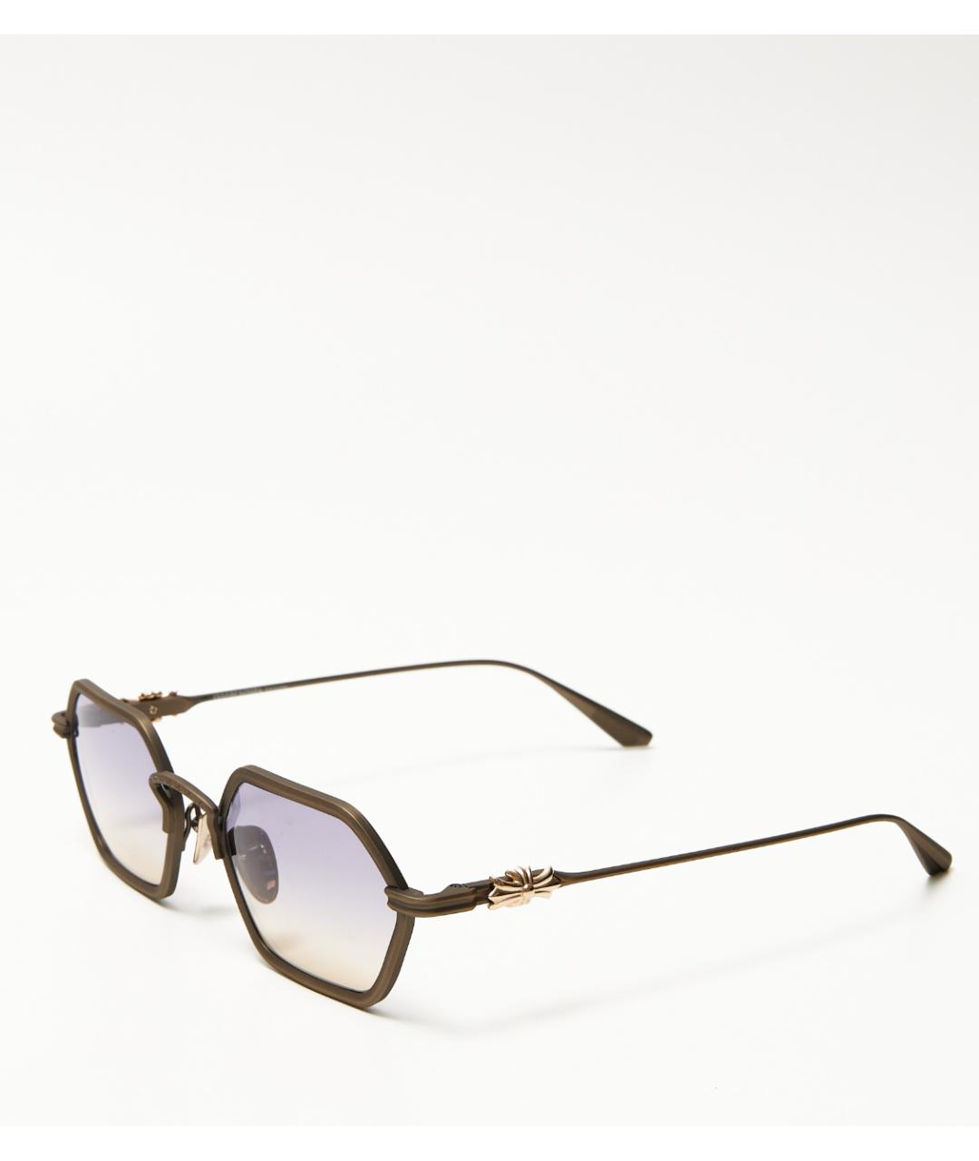 CHROME HEARTS Золотые металлические солнцезащитные очки, фото 2