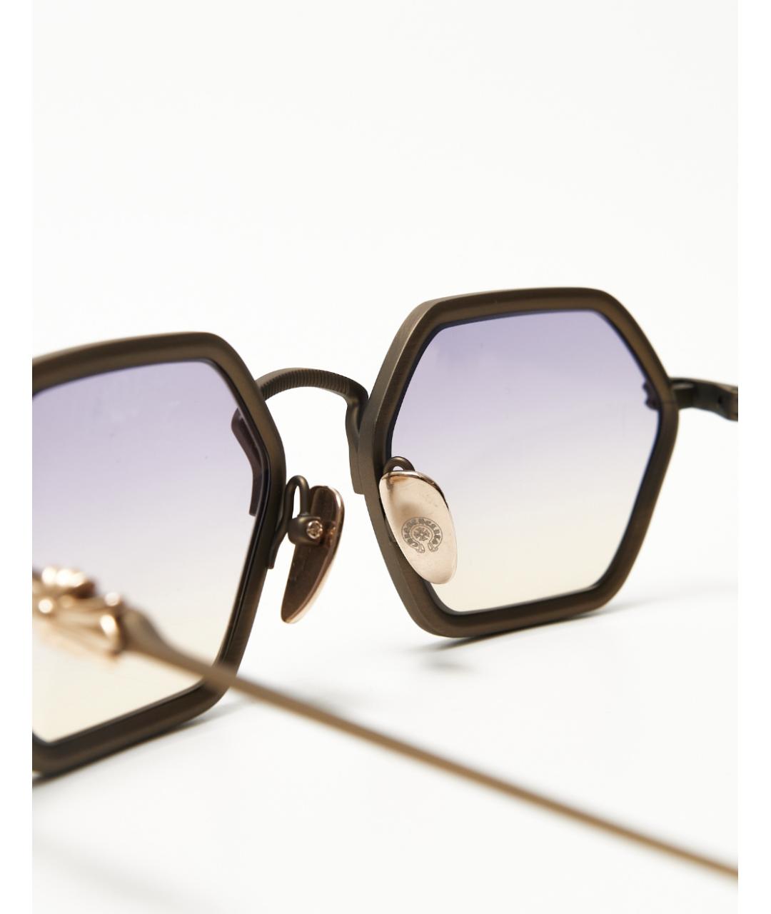 CHROME HEARTS Золотые металлические солнцезащитные очки, фото 5