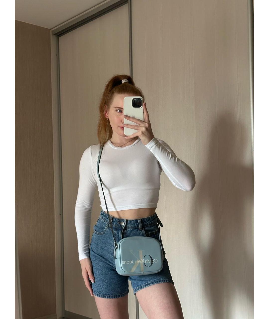 CALVIN KLEIN Голубая сумка через плечо из искусственной кожи, фото 6
