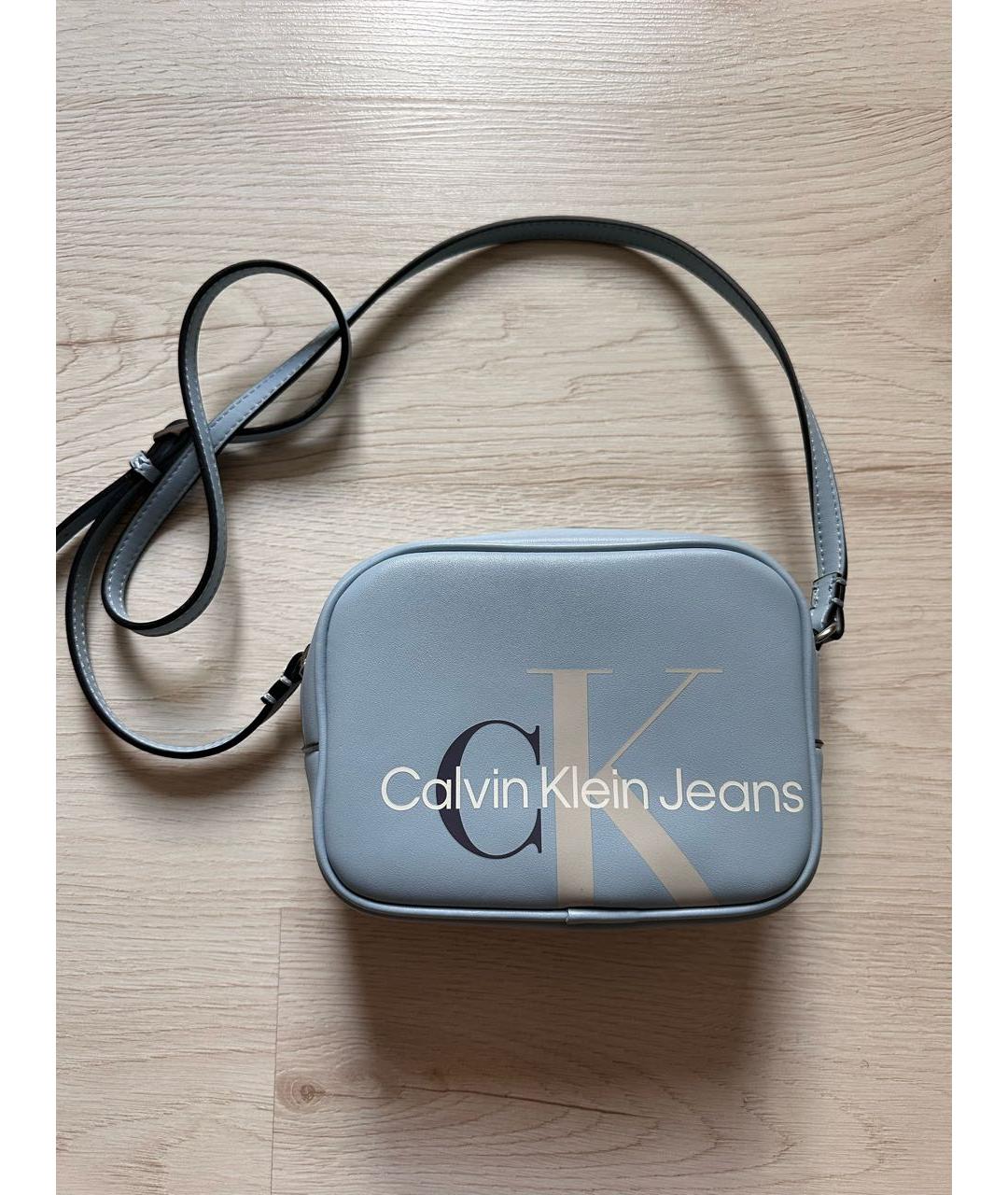CALVIN KLEIN Голубая сумка через плечо из искусственной кожи, фото 2