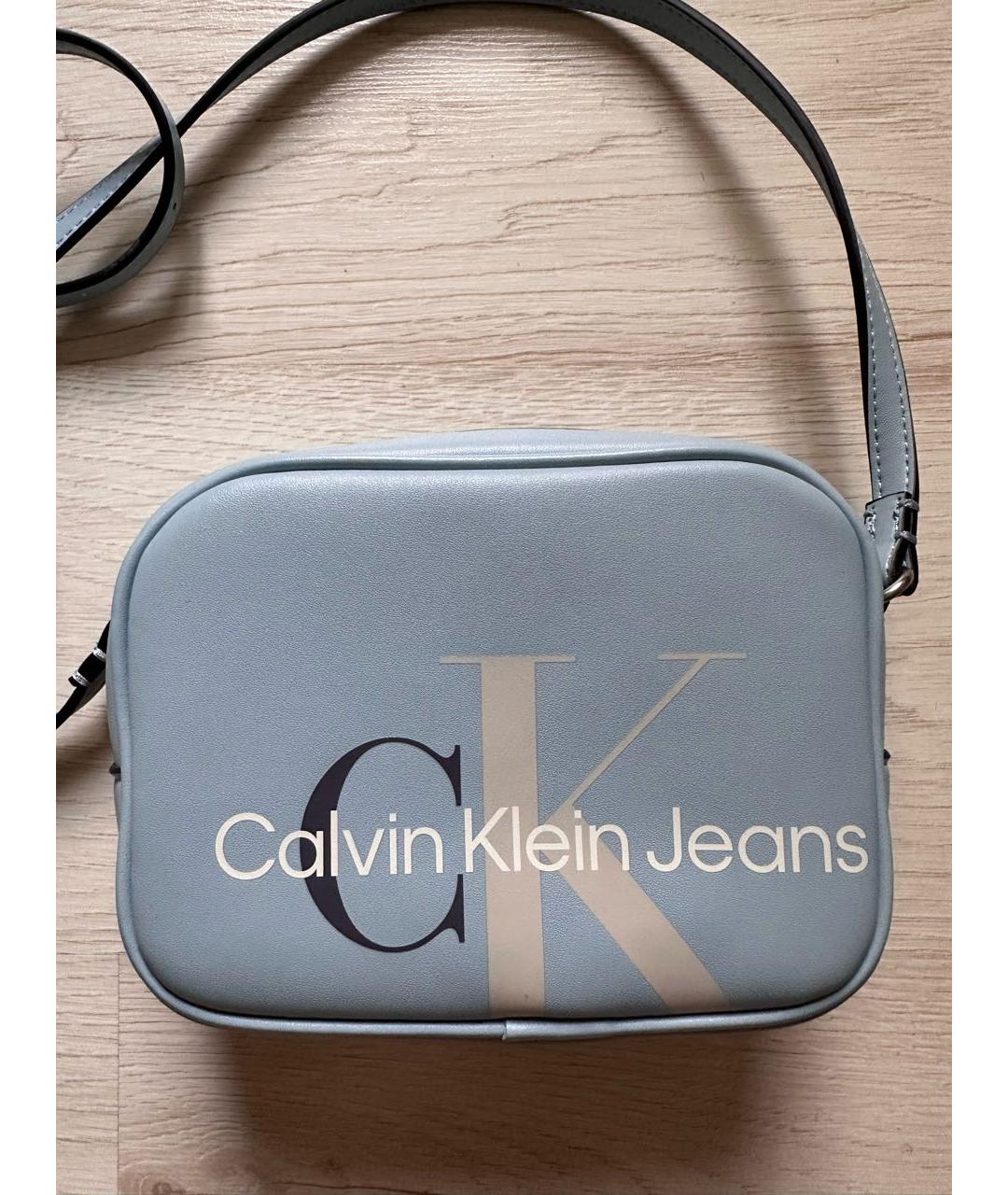 CALVIN KLEIN Голубая сумка через плечо из искусственной кожи, фото 3