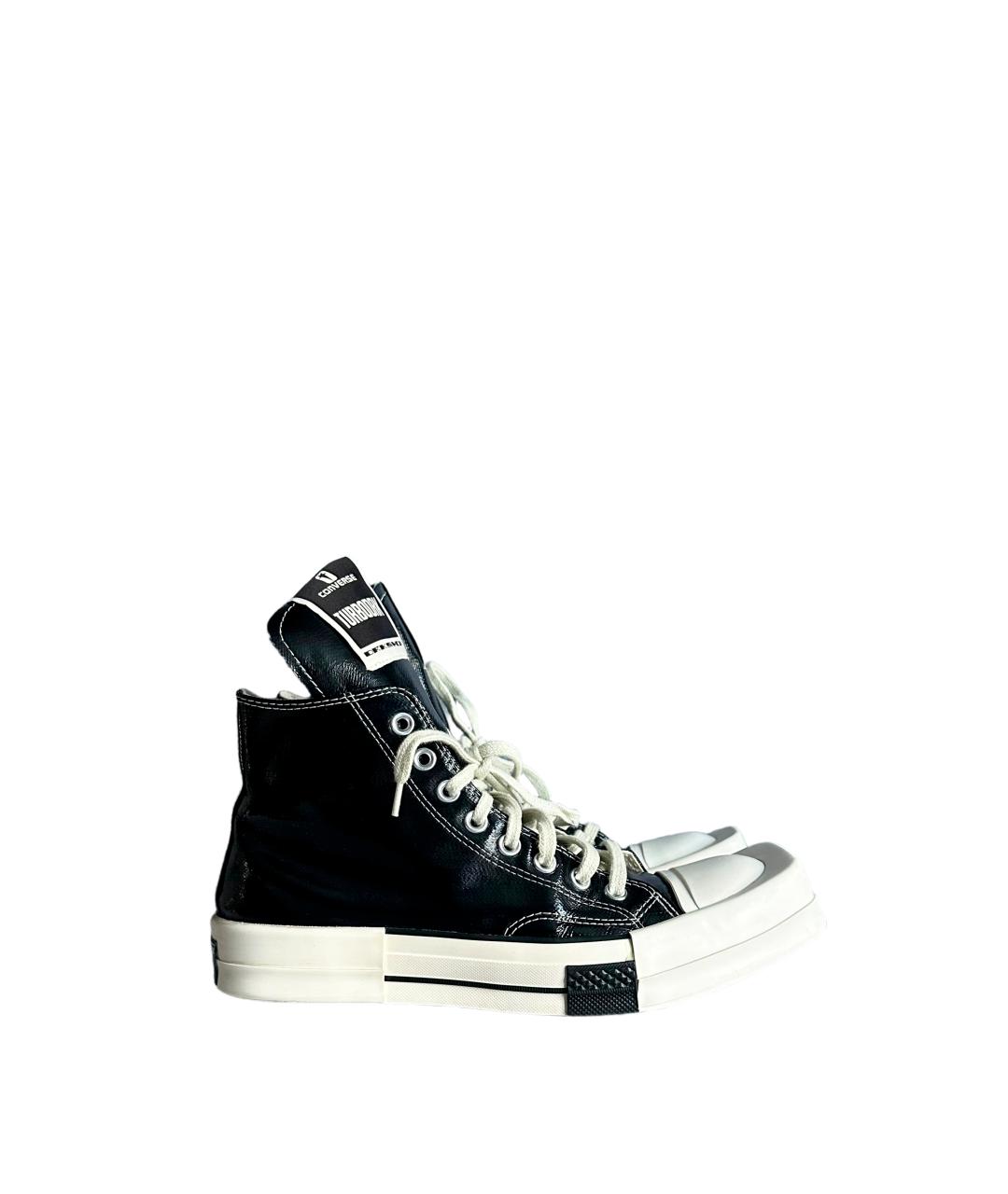 RICK OWENS DRKSHDW Черные текстильные высокие кроссовки / кеды, фото 3