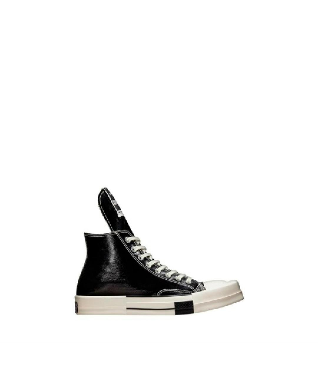 RICK OWENS DRKSHDW Черные текстильные высокие кроссовки / кеды, фото 9