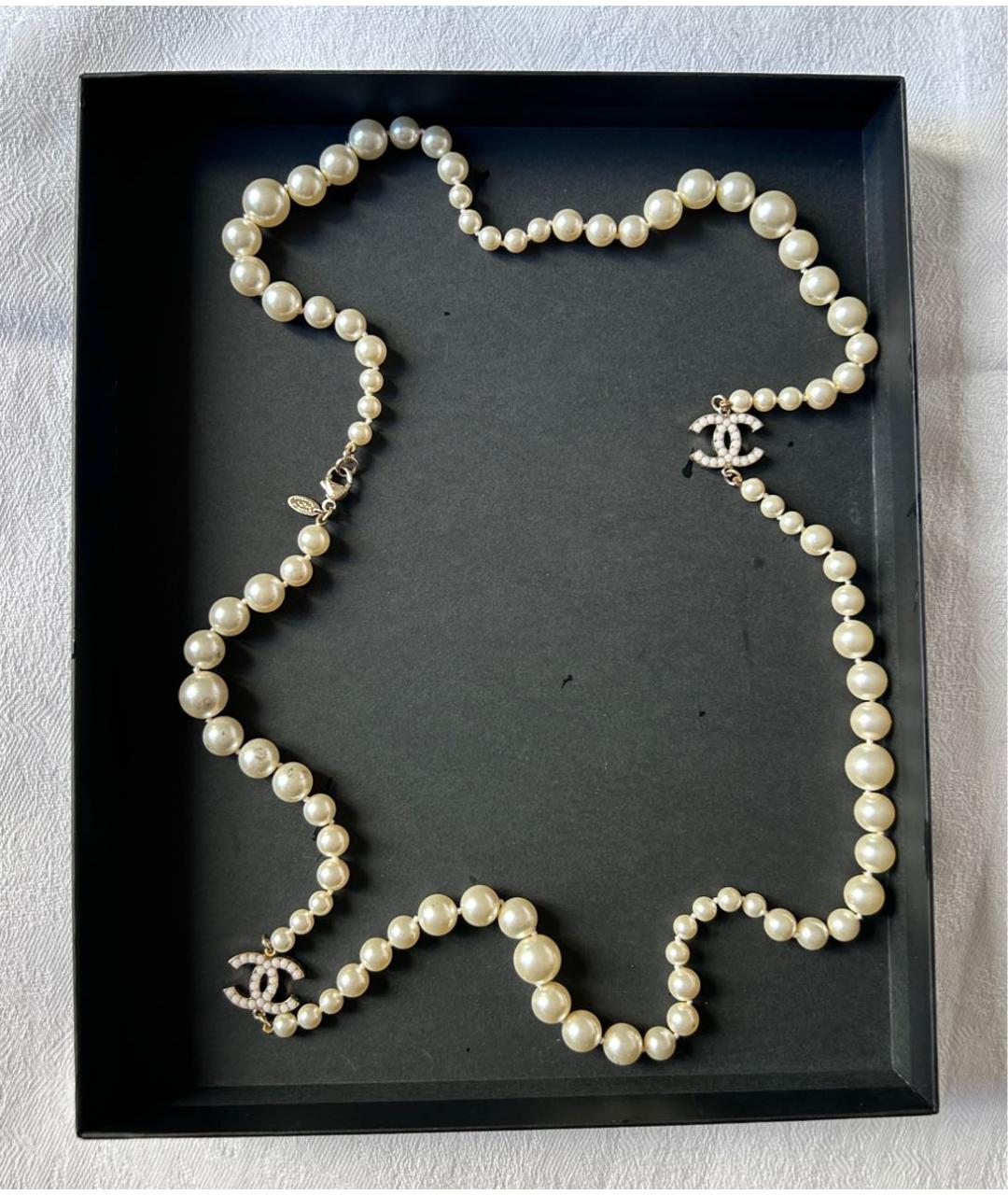 CHANEL Белое жемчужное колье, фото 2