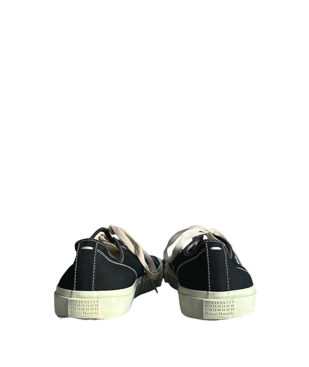 MAISON MARGIELA Черные текстильные низкие кроссовки / кеды, фото 5