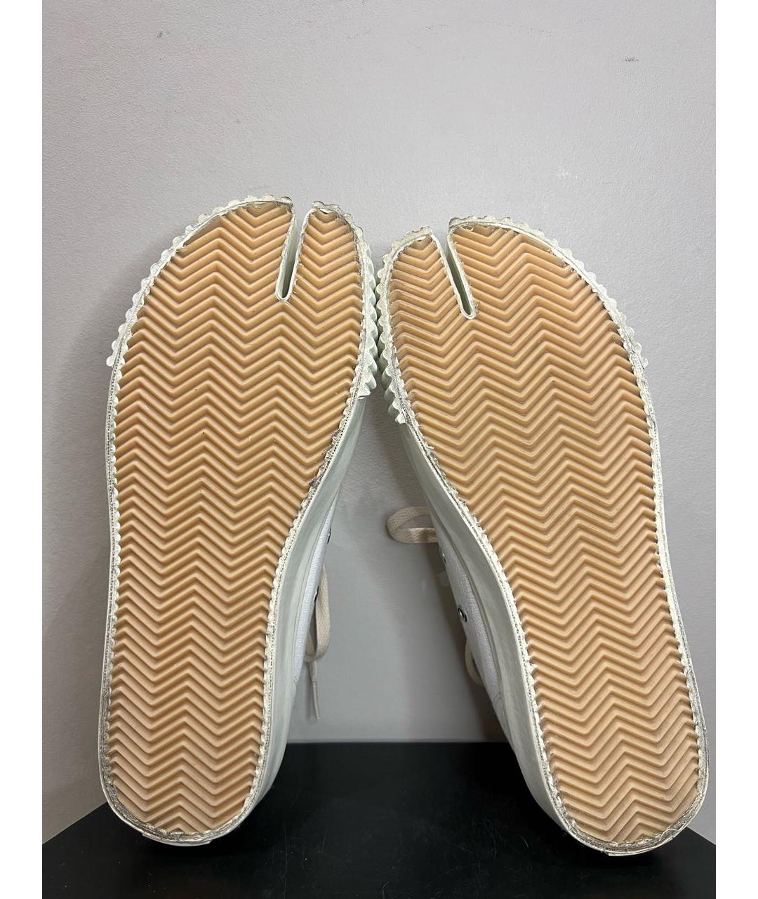 MAISON MARGIELA Белые текстильные низкие кроссовки / кеды, фото 5