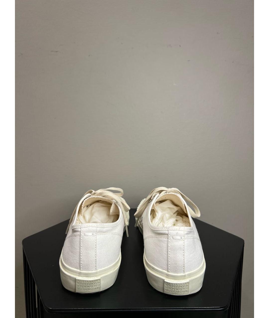 MAISON MARGIELA Белые текстильные низкие кроссовки / кеды, фото 4