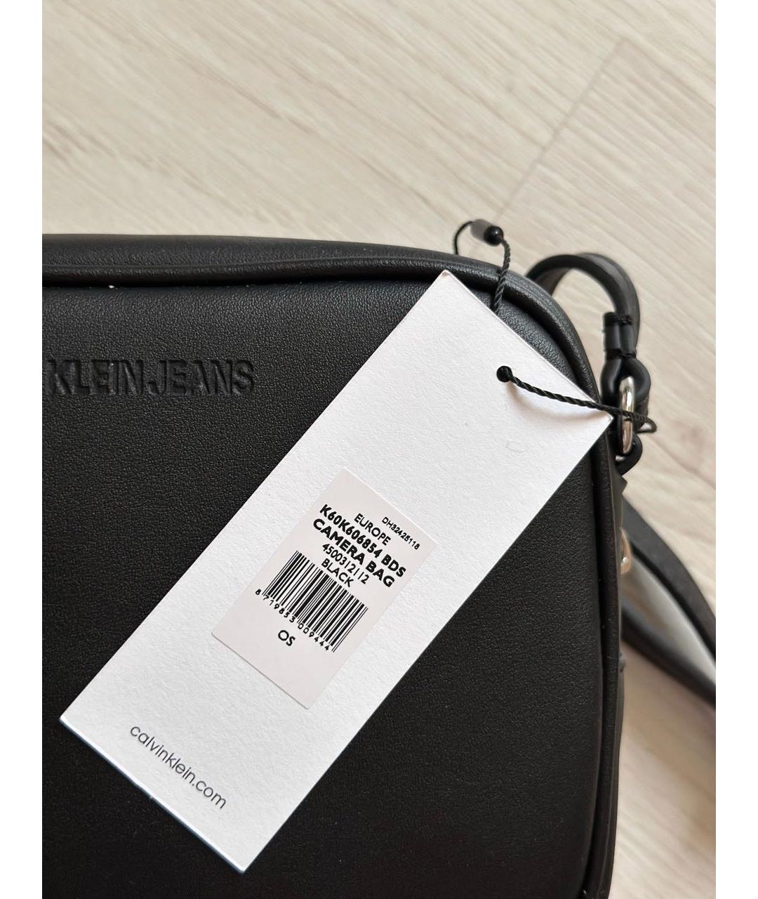 CALVIN KLEIN Черная сумка через плечо из искусственной кожи, фото 4