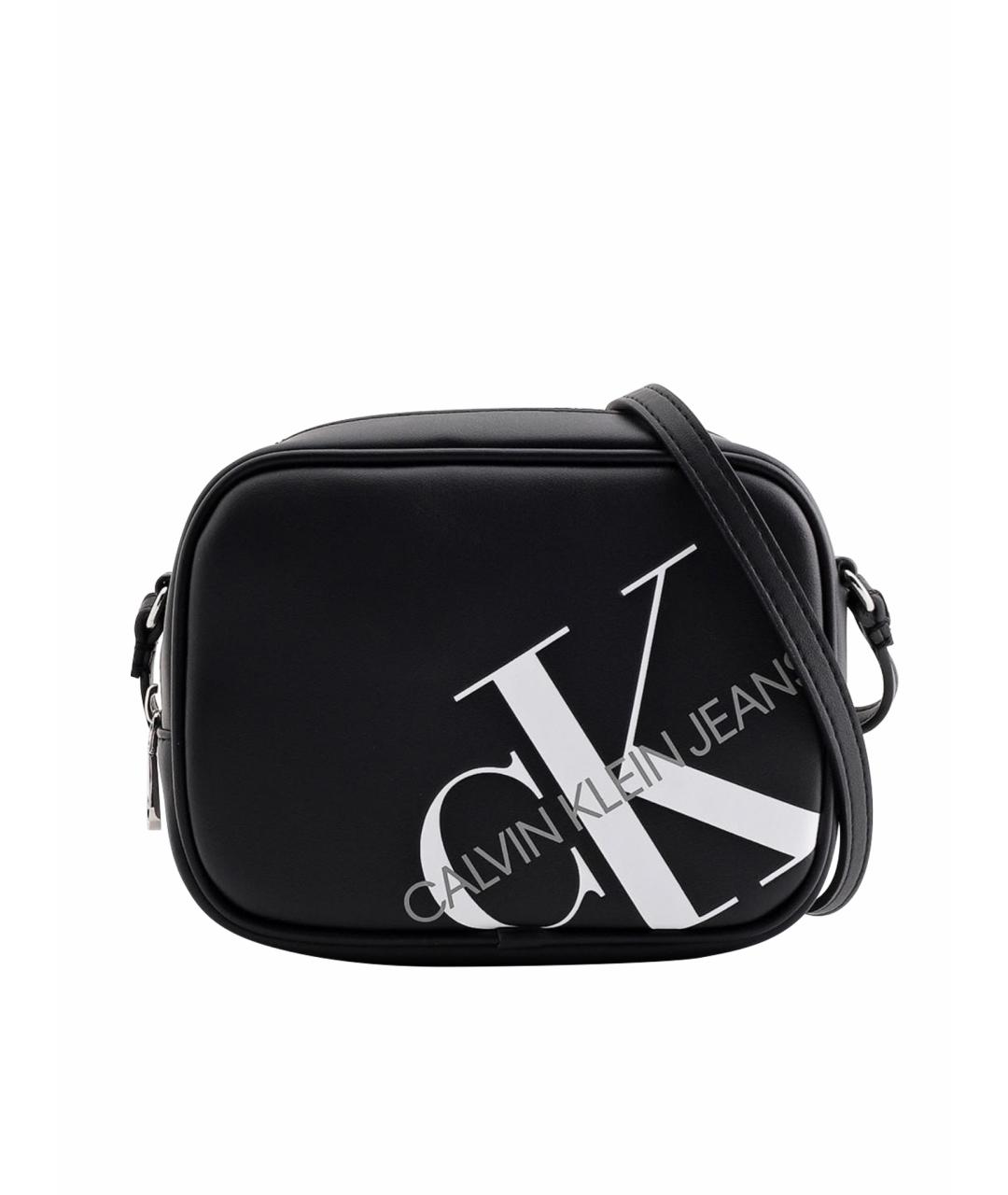 CALVIN KLEIN Черная сумка через плечо из искусственной кожи, фото 1