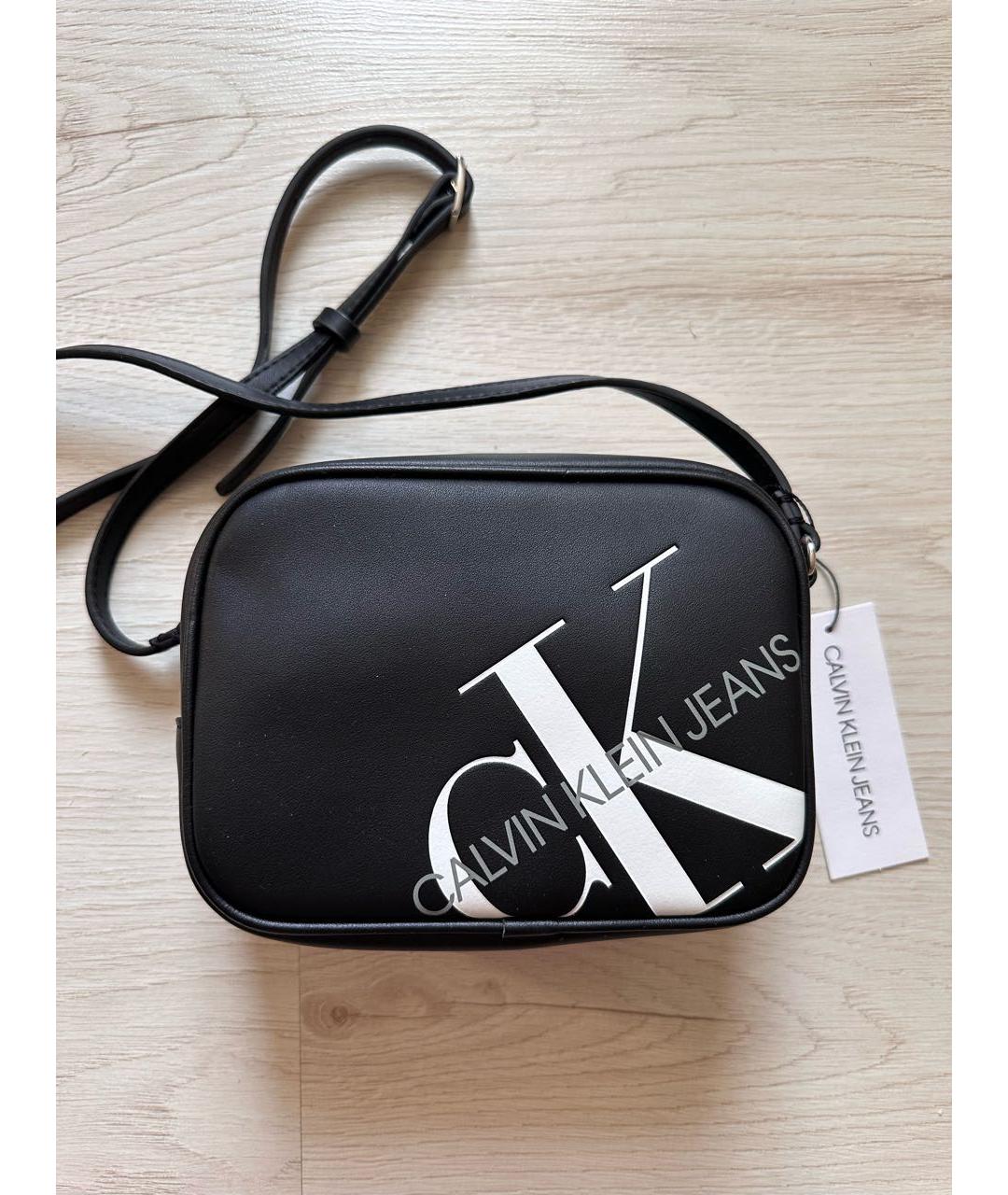 CALVIN KLEIN Черная сумка через плечо из искусственной кожи, фото 2