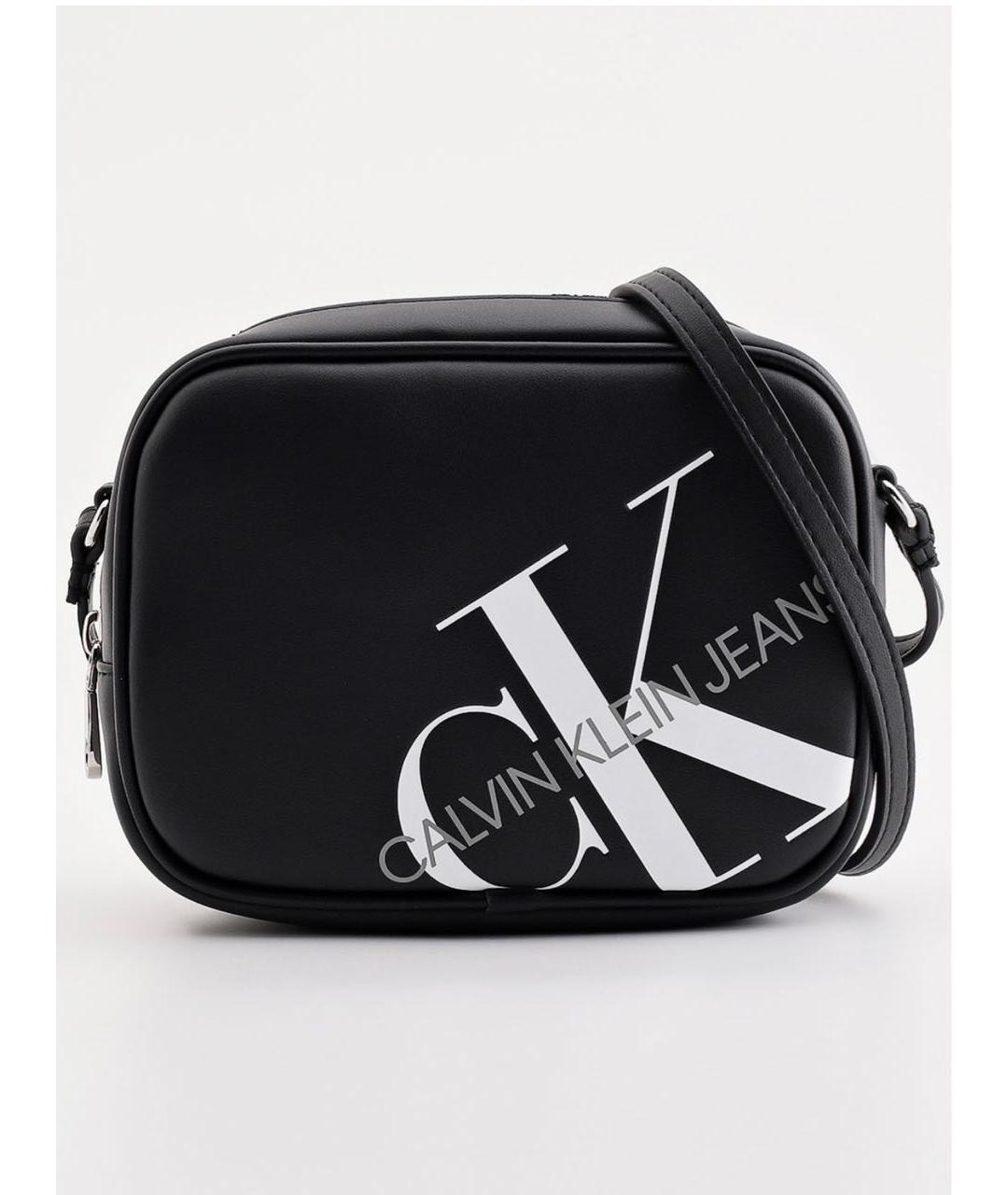 CALVIN KLEIN Черная сумка через плечо из искусственной кожи, фото 9