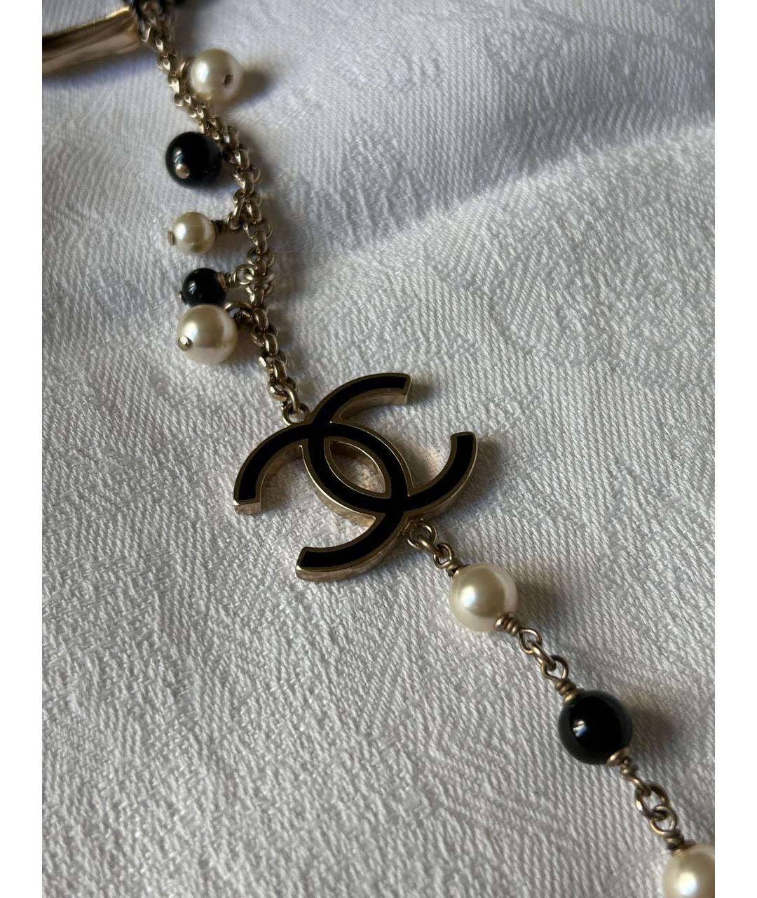 CHANEL Черное жемчужное колье, фото 9
