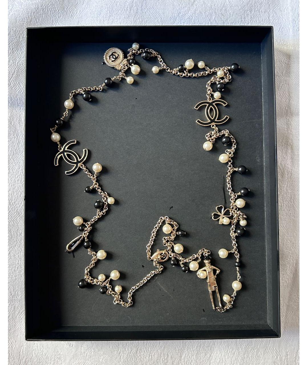 CHANEL Черное жемчужное колье, фото 2