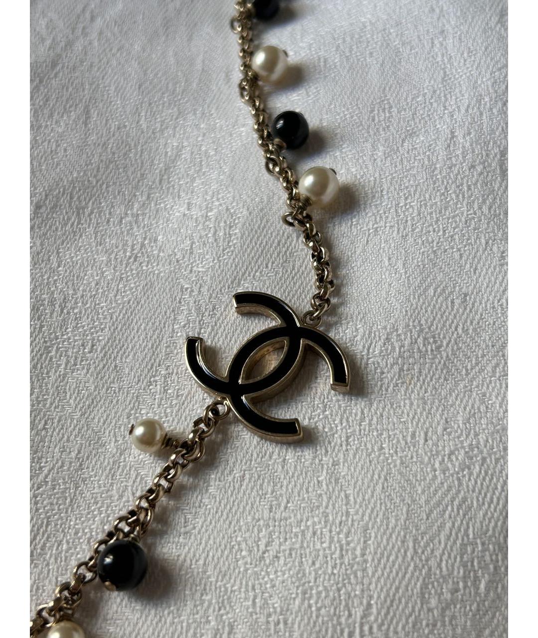 CHANEL Черное жемчужное колье, фото 7