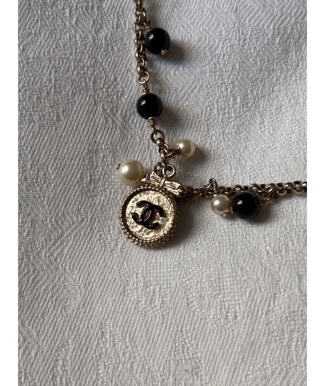 CHANEL Черное жемчужное колье, фото 6