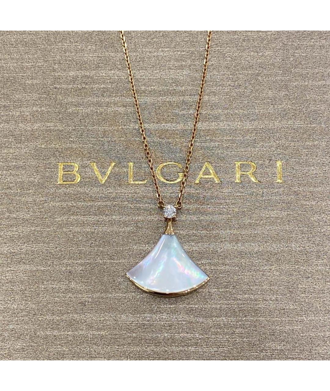 BVLGARI Белое колье из розового золота, фото 4