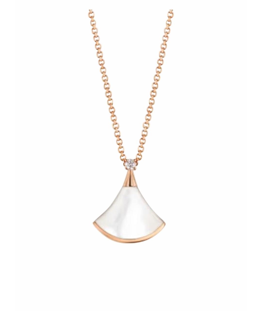 BVLGARI Белое колье из розового золота, фото 1