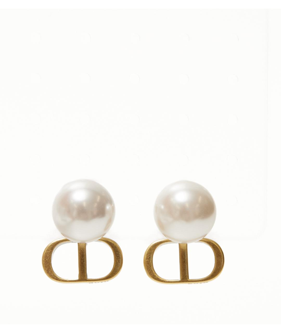 CHRISTIAN DIOR Золотые металлические серьги, фото 4