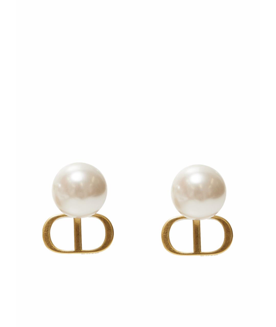 CHRISTIAN DIOR Золотые металлические серьги, фото 1
