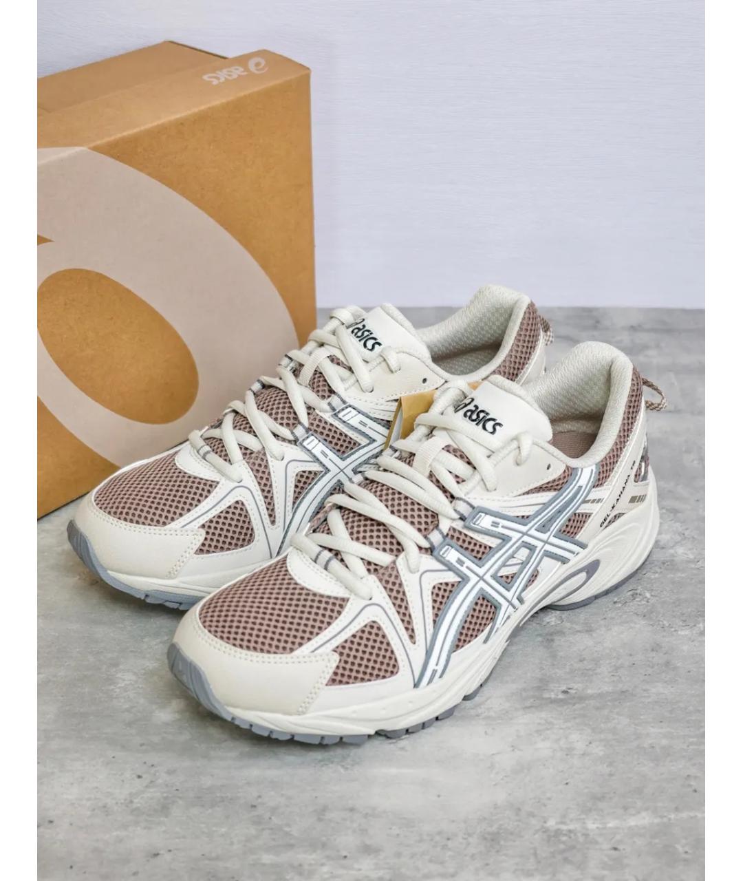 ASICS Бежевые текстильные низкие кроссовки / кеды, фото 4