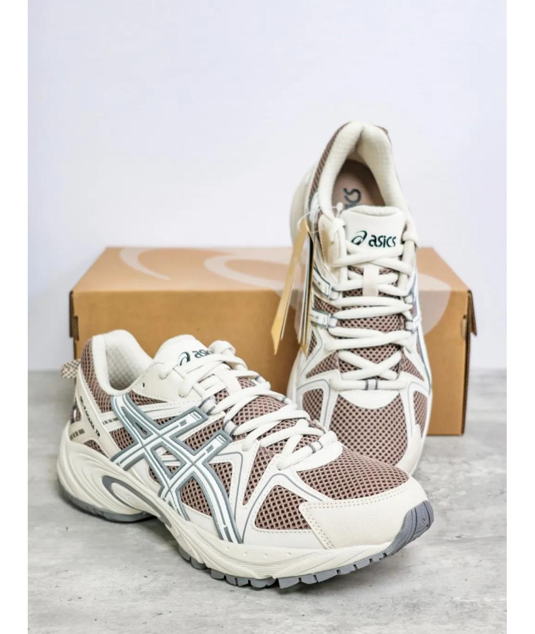 ASICS Бежевые текстильные низкие кроссовки / кеды, фото 3