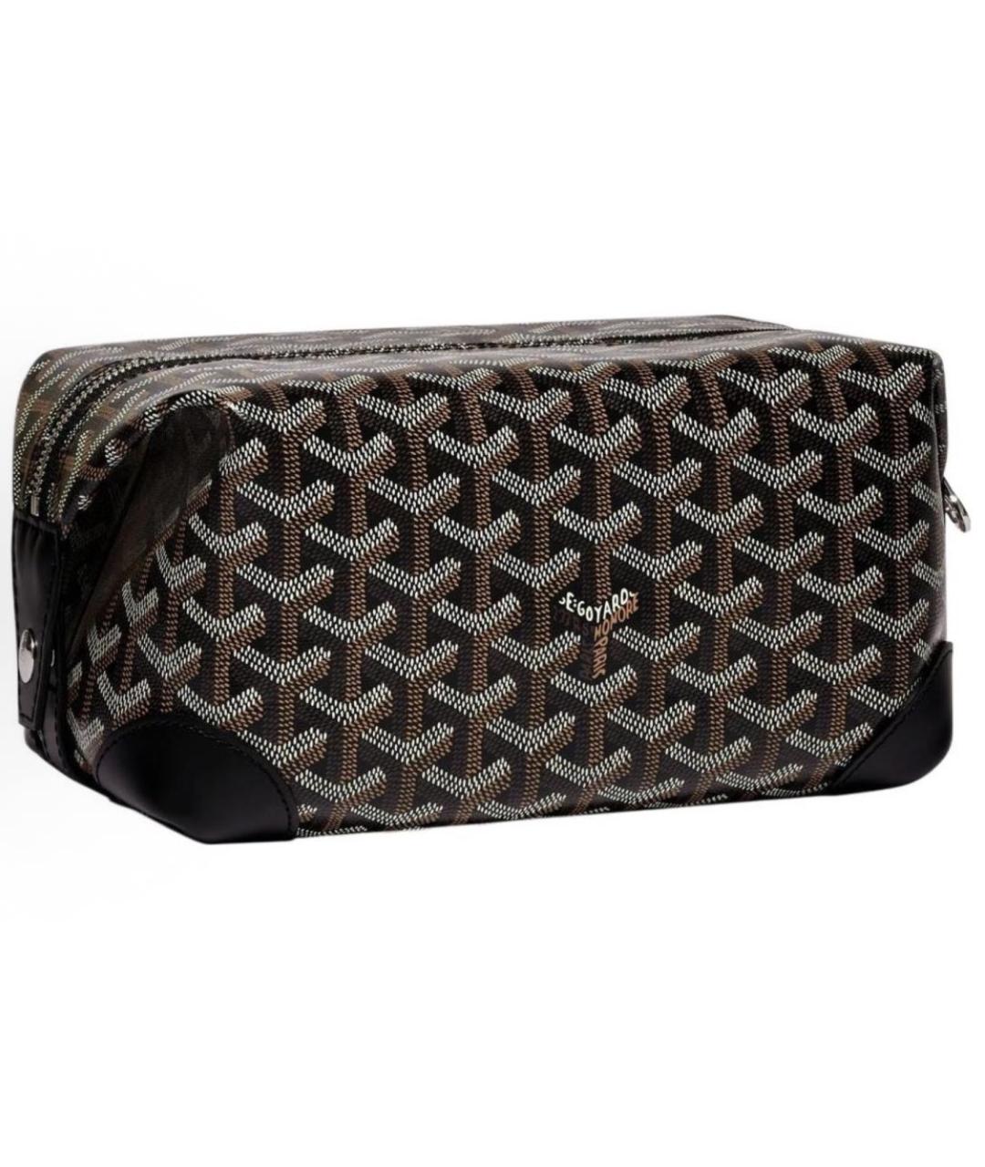GOYARD Коричневая кожаная косметичка, фото 2